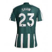 Camiseta Manchester United Luke Shaw #23 Segunda Equipación Replica 2023-24 mangas cortas